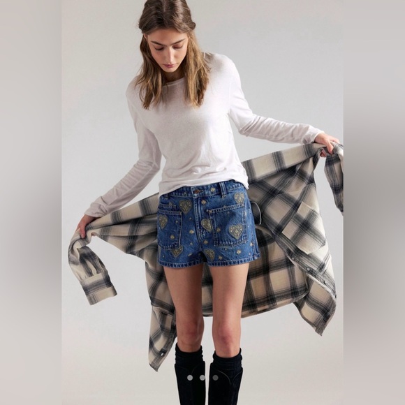 Free People Bettie Embroidered Sailor Shorts - Picture 3 of 10